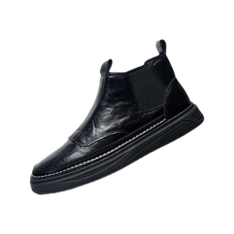 Férfi Chelsea bakancs, felső része mikro szálas bőr, bélés nélküli, műanyag talp, magas szár