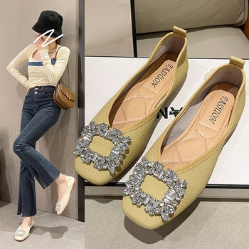 Ženske Bean Shoes, PU gornji dio, okrugli vrh, srednja visina potpetice 3–5 cm, gumeni potplat, Slip-On