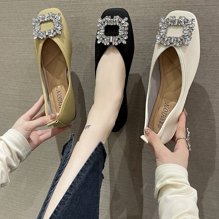 Ženske Bean Shoes, PU gornji dio, okrugli vrh, srednja visina potpetice 3–5 cm, gumeni potplat, Slip-On