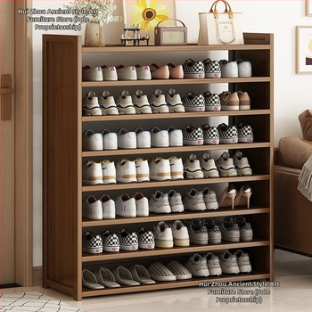 Μπαμπού ραφιέρα παπουτσιών για είσοδο, απλός μοντέρνος στυλ, επιδαπέδια, πολυεπίπεδη αποθήκευση, 1 επίπεδο