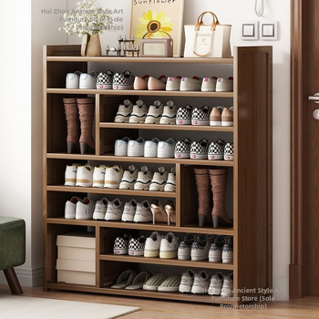 Μπαμπού ραφιέρα παπουτσιών για είσοδο, απλός μοντέρνος στυλ, επιδαπέδια, πολυεπίπεδη αποθήκευση, 1 επίπεδο