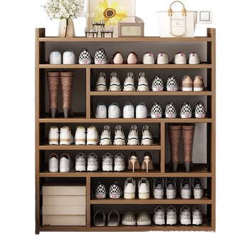 Μπαμπού ραφιέρα παπουτσιών για είσοδο, απλός μοντέρνος στυλ, επιδαπέδια, πολυεπίπεδη αποθήκευση, 1 επίπεδο