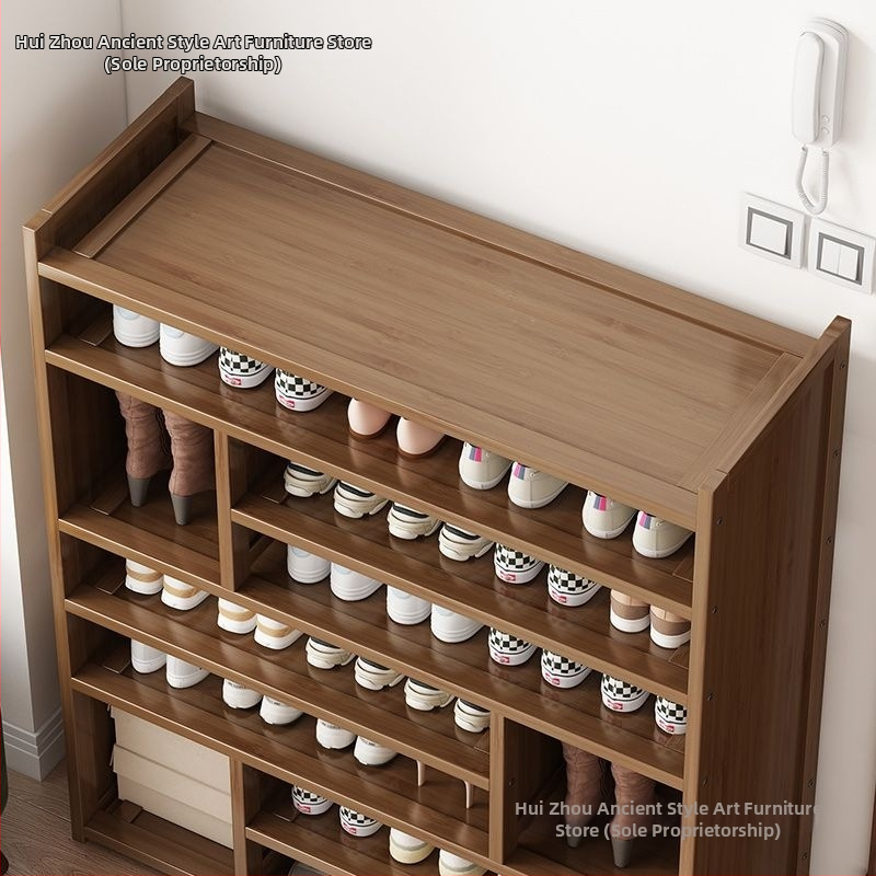 Μπαμπού ραφιέρα παπουτσιών για είσοδο, απλός μοντέρνος στυλ, επιδαπέδια, πολυεπίπεδη αποθήκευση, 1 επίπεδο