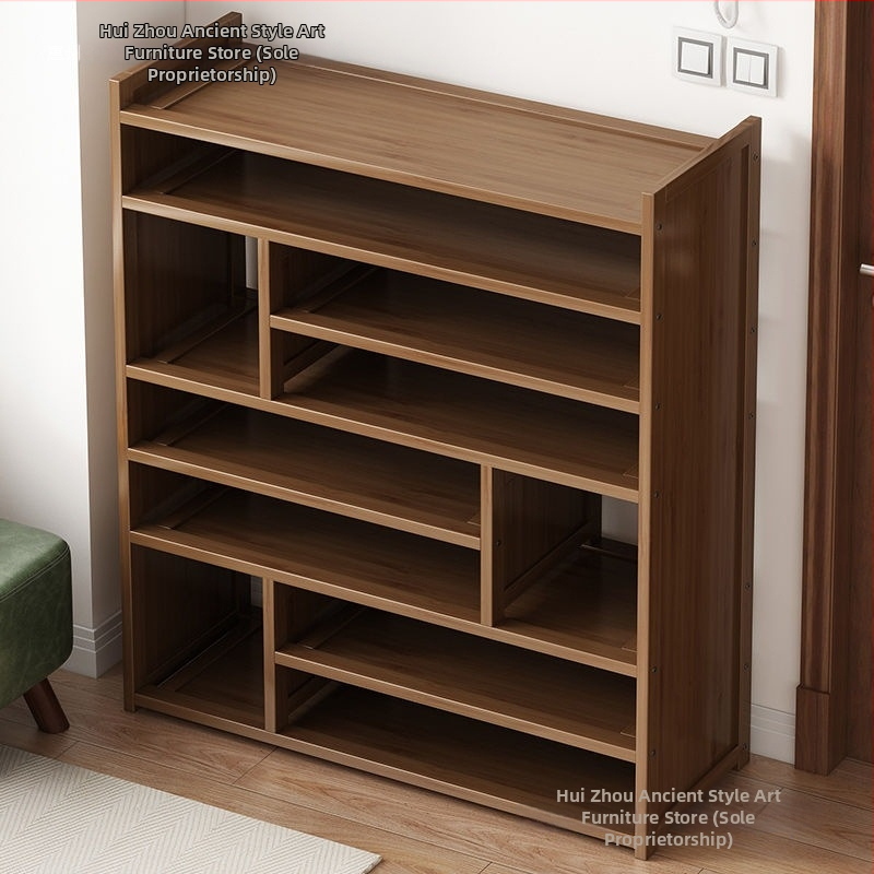 Μπαμπού ραφιέρα παπουτσιών για είσοδο, απλός μοντέρνος στυλ, επιδαπέδια, πολυεπίπεδη αποθήκευση, 1 επίπεδο