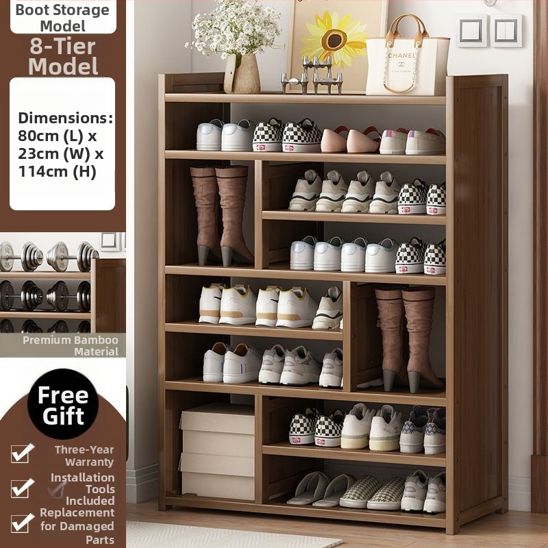 Μπαμπού ραφιέρα παπουτσιών για είσοδο, απλός μοντέρνος στυλ, επιδαπέδια, πολυεπίπεδη αποθήκευση, 1 επίπεδο