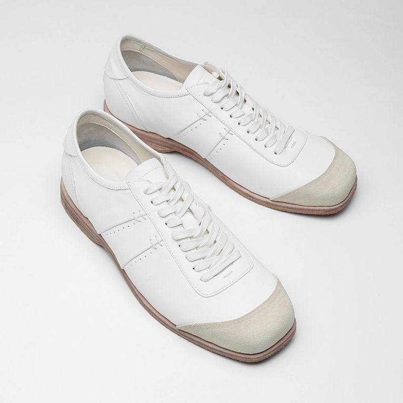 Trenerske tenisice—inspirirane boksom, britski stil, unisex casual minimalistične tenisice (gornji dio od mikrovlaknaste kože, ulošak od ovčje kože, gumeni potplat, oštar vrh, vezanje).