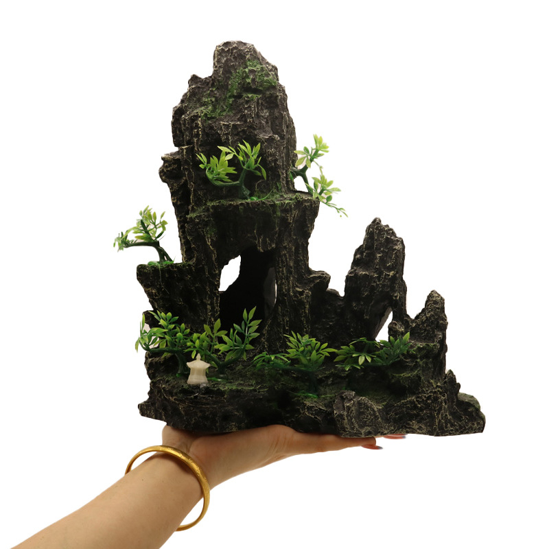 Dekor za akvarij, imitacija kamenog planinskog brijega, ekološka smola, Linger Pet