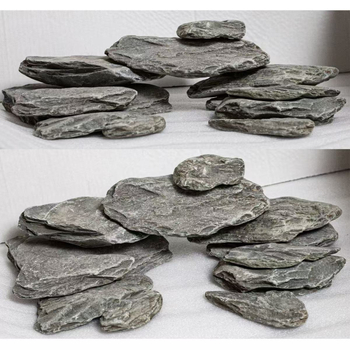 Kamen za akvarij: platforma za sunčanje kornjače, dekorativni potok, sirovi škrilac