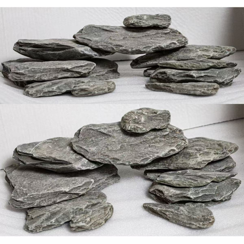 Kamen za akvarij: platforma za sunčanje kornjače, dekorativni potok, sirovi škrilac