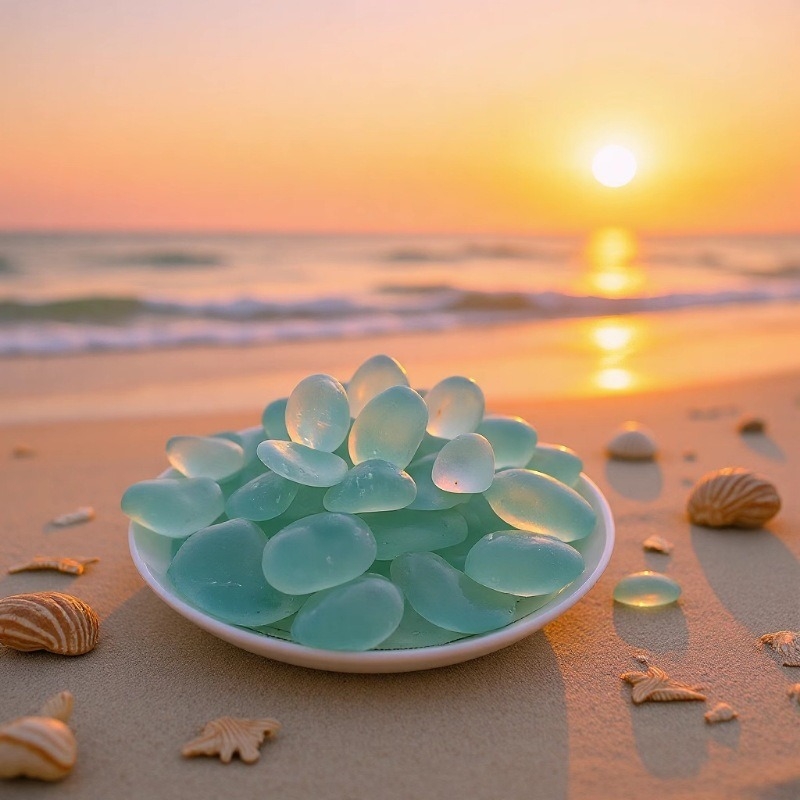 Kamen za akvarijski krajolik od morskog stakla, matirano staklo, DIY materijal