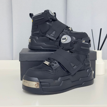 Heyang muške platforme tenisice s visokim gornjim dijelom, debeli đon 3–5 cm, Velcro zatvarač, protuklizna potplata