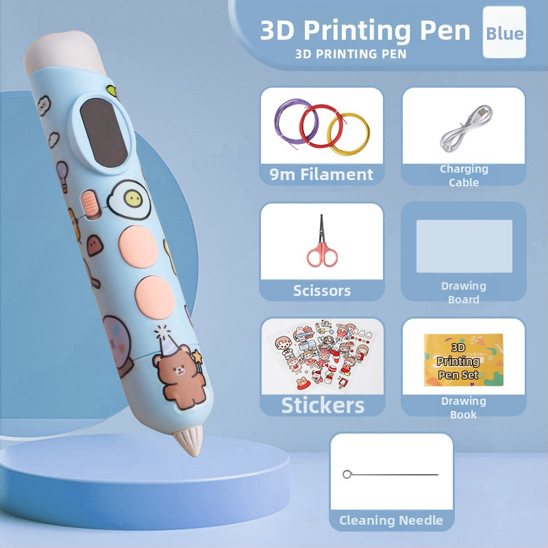 Nabíjateľné nízkoteplotné 3D tlačové pero pre deti — kreatívny nástroj na 3D maľovanie s dlhou výdržou