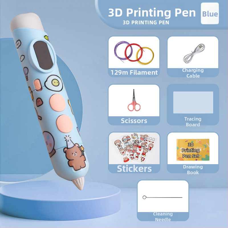 Nabíjateľné nízkoteplotné 3D tlačové pero pre deti — kreatívny nástroj na 3D maľovanie s dlhou výdržou