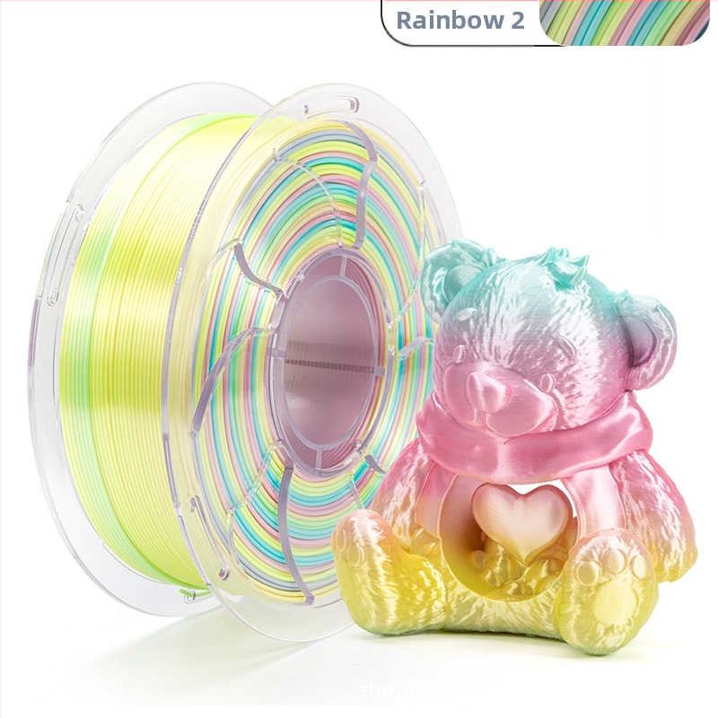 PLA filament pre 3D tlač – kruhový priečny rez, hodvábny gradientný vzhľad, bežná hustota – Toksen 3d