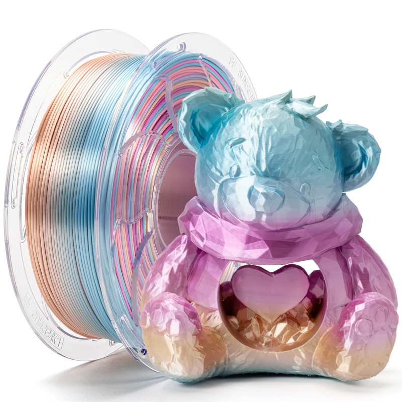 PLA 3D nyomtatófilament – kör keresztmetszet, selymes gradient megjelenés, normál sűrűség – Toksen 3d