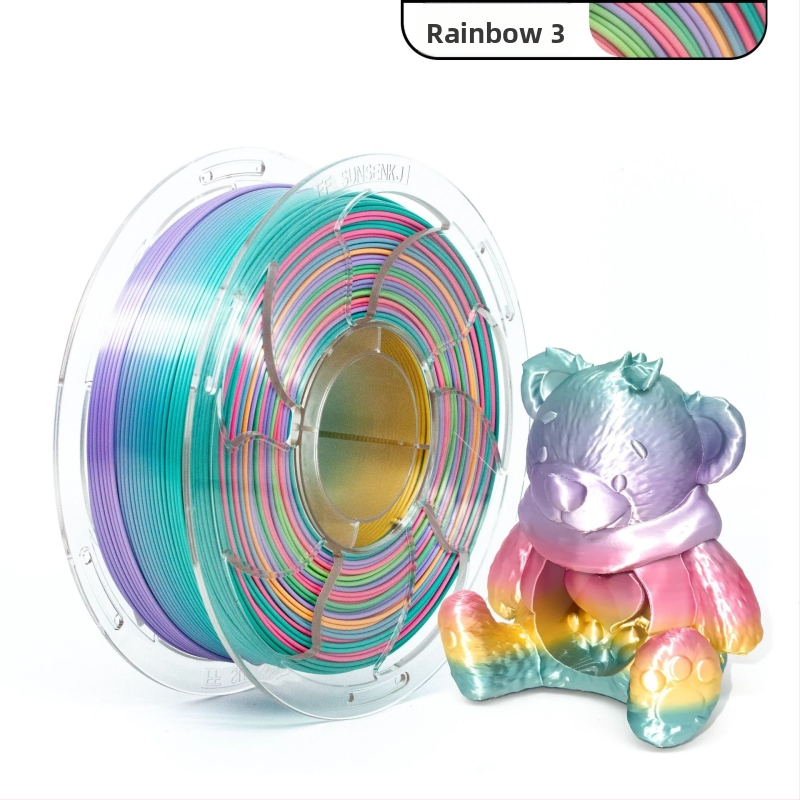 PLA filament pre 3D tlač – kruhový priečny rez, hodvábny gradientný vzhľad, bežná hustota – Toksen 3d