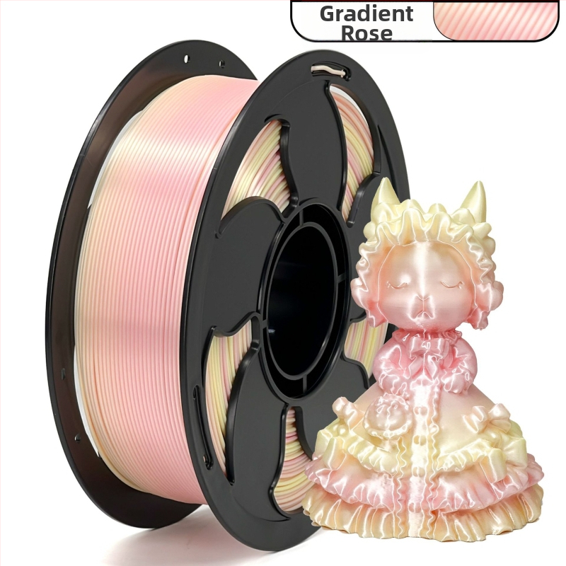 PLA filament pre 3D tlač – kruhový priečny rez, hodvábny gradientný vzhľad, bežná hustota – Toksen 3d
