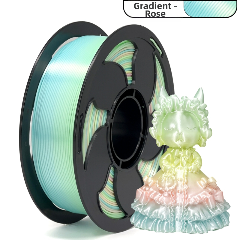 PLA filament pre 3D tlač – kruhový priečny rez, hodvábny gradientný vzhľad, bežná hustota – Toksen 3d
