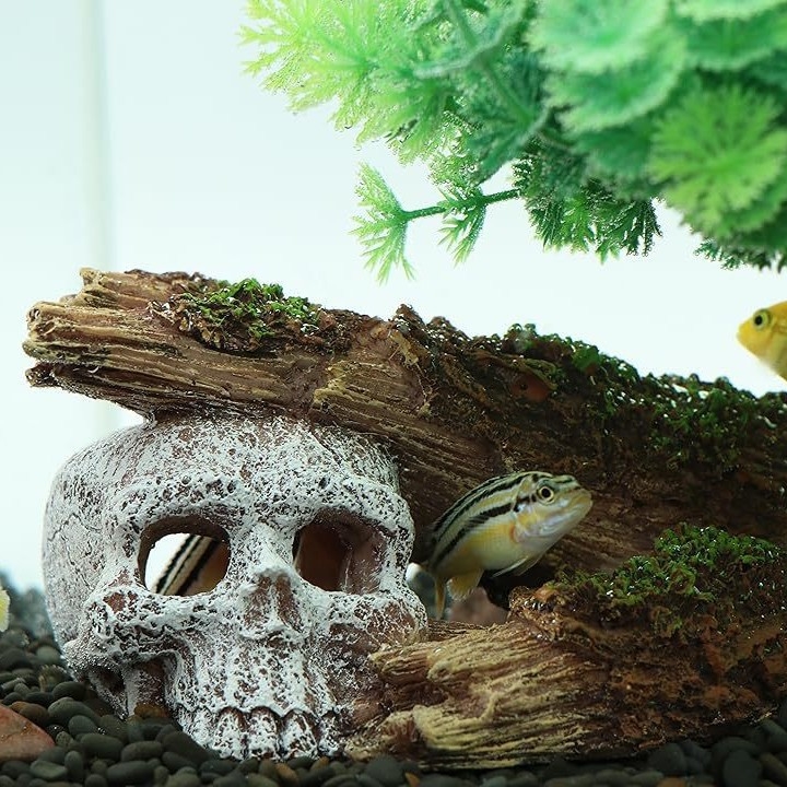 Smoleni akvarijski krajinski ukras – model rxkl1, namijenjen dekoraciji akvarija, stil mahovasti mikropejzaž, težina 212,5 g
