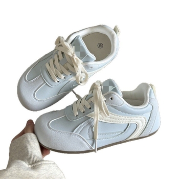 Pantofi sport casual pentru femei, suprafață PU, vârf rotund, șireturi, gleznă joasă, respirabili