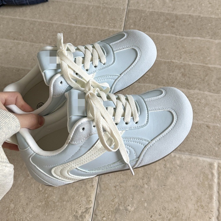 Pantofi sport casual pentru femei, suprafață PU, vârf rotund, șireturi, gleznă joasă, respirabili