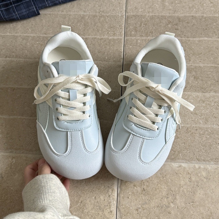 Pantofi sport casual pentru femei, suprafață PU, vârf rotund, șireturi, gleznă joasă, respirabili