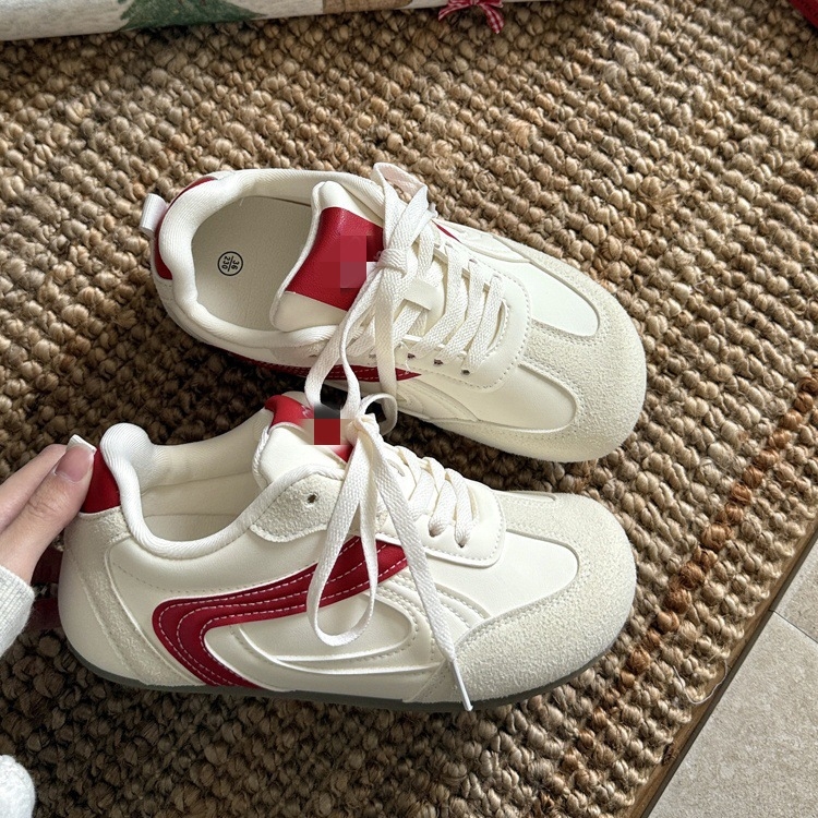 Pantofi sport casual pentru femei, suprafață PU, vârf rotund, șireturi, gleznă joasă, respirabili