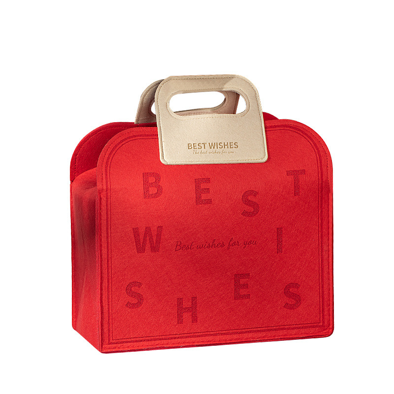 Kutija za poklon od filca za Novu godinu, dizajn izrezan po obliku, kineski stil, s podstavom