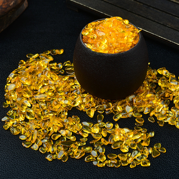 Vas de comoară din pietriș de citrin pentru ofră Buddă, piatră demagnetizantă, decor pentru acvariu | Material: Citrin; Brand: Runke; Ambalare: pungă PP; Stil: minimalist modern