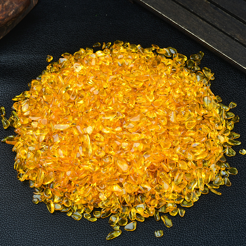 Vas de comoară din pietriș de citrin pentru ofră Buddă, piatră demagnetizantă, decor pentru acvariu | Material: Citrin; Brand: Runke; Ambalare: pungă PP; Stil: minimalist modern