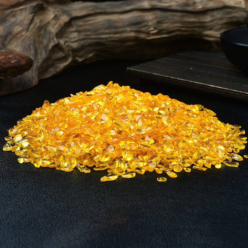 Vas de comoară din pietriș de citrin pentru ofră Buddă, piatră demagnetizantă, decor pentru acvariu | Material: Citrin; Brand: Runke; Ambalare: pungă PP; Stil: minimalist modern