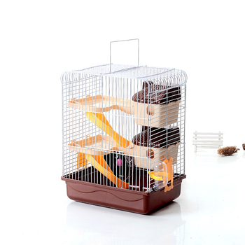 Hong Wen cușcă pentru hamster – trei etaje, din plastic și sârmă