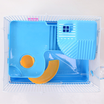 Hong Wen cușcă pentru hamster – trei etaje, din plastic și sârmă