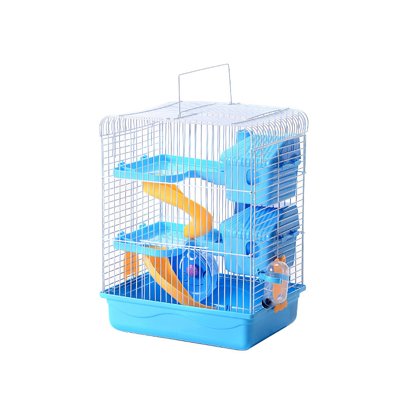Hong Wen cușcă pentru hamster – trei etaje, din plastic și sârmă