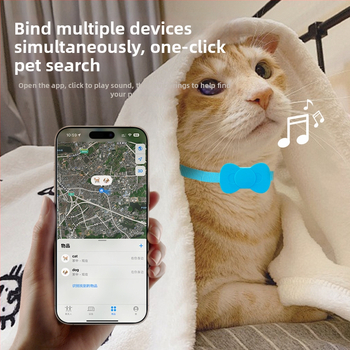 Lokalizator za kućne ljubimce s potpuno silikonskim kućištem protiv gubitka — Bluetooth 5.0, ABS kućište, 210 mAh baterija, težina 40 g