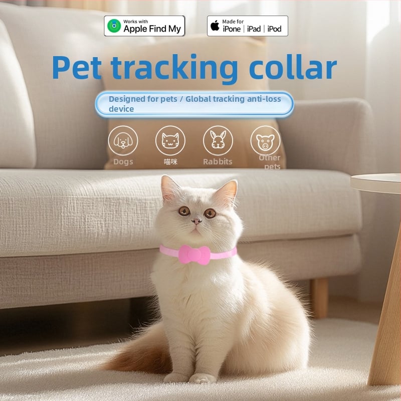 Lokalizator za kućne ljubimce s potpuno silikonskim kućištem protiv gubitka — Bluetooth 5.0, ABS kućište, 210 mAh baterija, težina 40 g