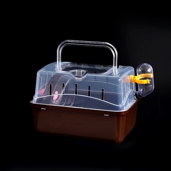 Cușcă pentru hamster Pet Boer – portabilă, panoramic transparentă, dreptunghiulară, din plastic.