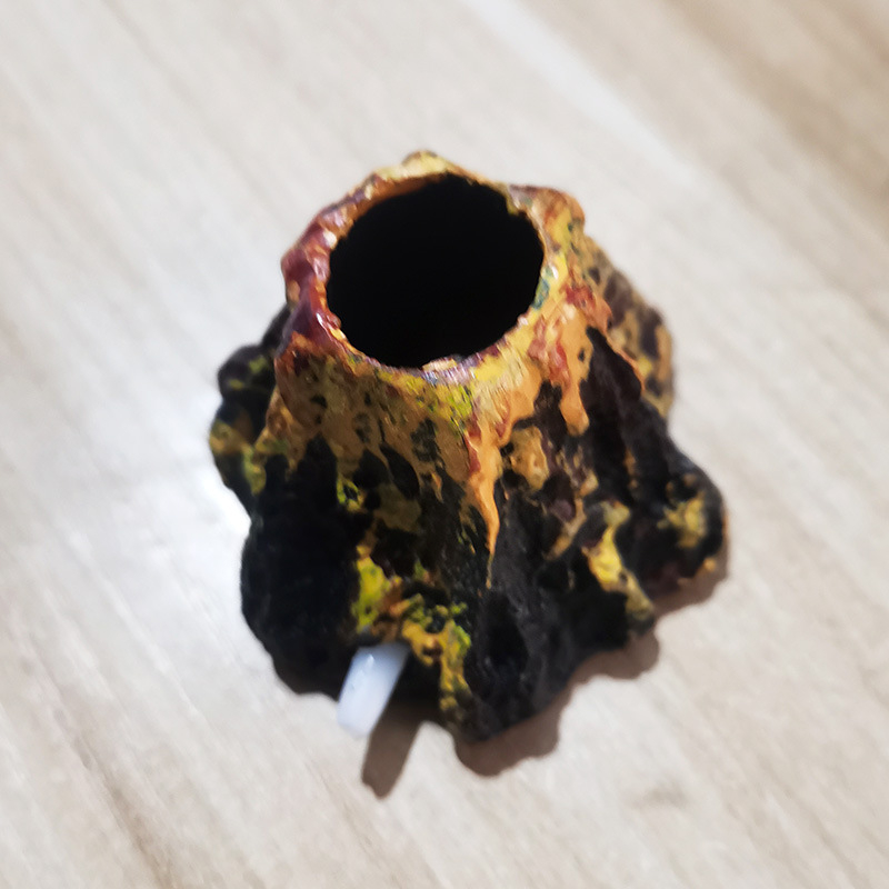 BABYER decor acvariu în formă de vulcan, din rășină sintetică, pentru amenajare și aerare