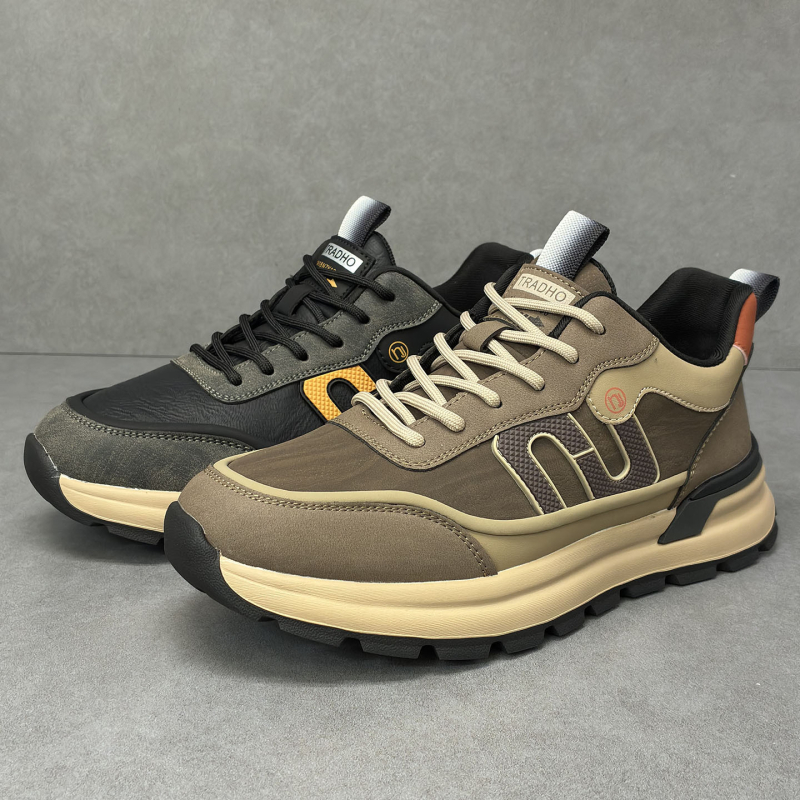 Pantofi de alergare pentru bărbați: ușori și respirabili, partea superioară din fibră super, talpă din spumă, șireturi, căptușeală din plasă, vârf rotund