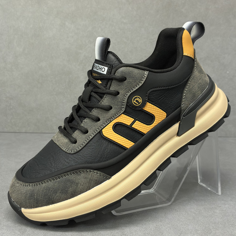 Pantofi de alergare pentru bărbați: ușori și respirabili, partea superioară din fibră super, talpă din spumă, șireturi, căptușeală din plasă, vârf rotund