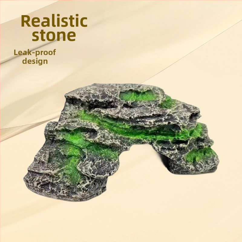 Dekor za akvarij za kornjaču: platforma za penjanje i sunčanje, špilja i nagiba zona za odmor — Kod proizvoda Y025 terrace; težina 310; Crafts; kamenita krajinska dekoracija