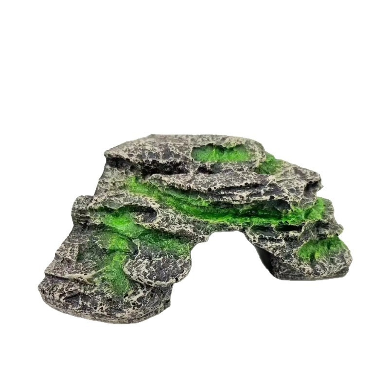 Dekor za akvarij za kornjaču: platforma za penjanje i sunčanje, špilja i nagiba zona za odmor — Kod proizvoda Y025 terrace; težina 310; Crafts; kamenita krajinska dekoracija