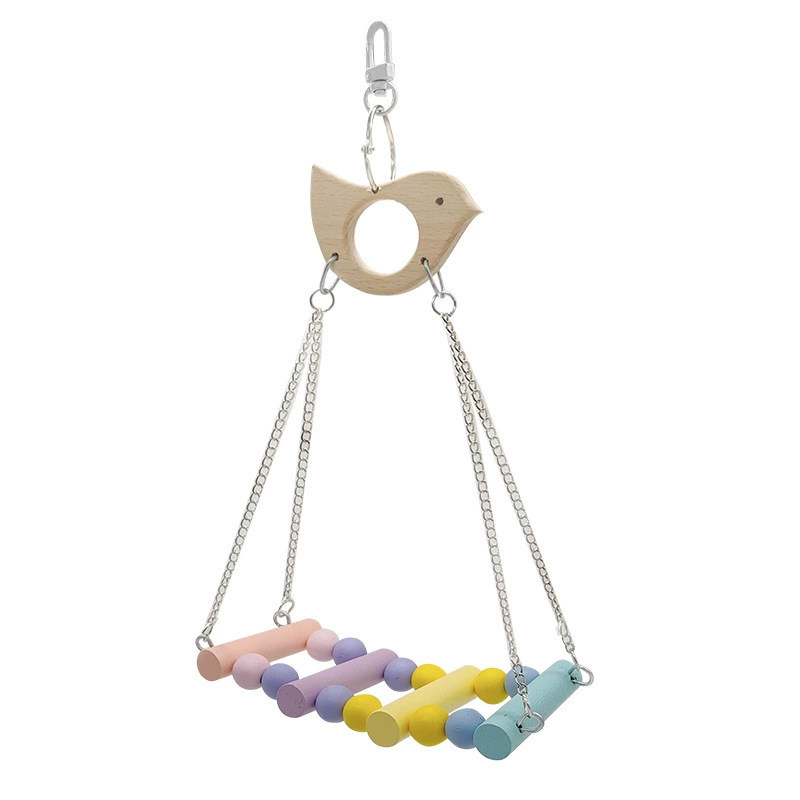 Set de accesorii pentru jucării de papagal: pod suspendat curcubeu, scară pendulă, scară curbată, scară de cățărare