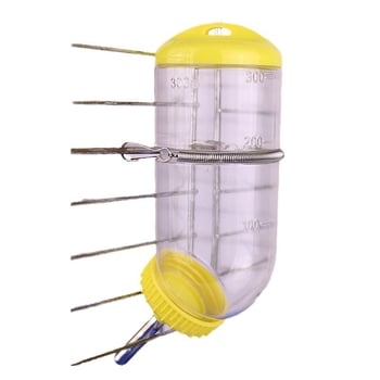 Sticlă de apă din plastic pentru animale de companie, cu duză cu bilă – etanșă, 300 ml, potrivită pentru iepuri, purcei de Guinea, chinchile și veverițe