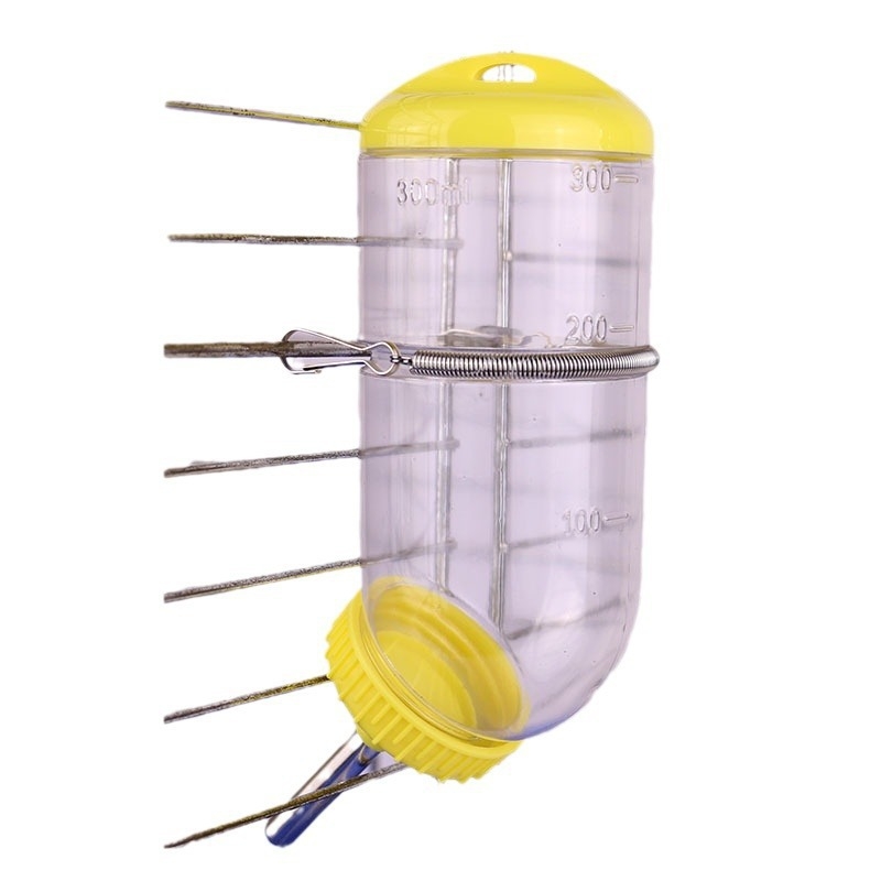 Sticlă de apă din plastic pentru animale de companie, cu duză cu bilă – etanșă, 300 ml, potrivită pentru iepuri, purcei de Guinea, chinchile și veverițe