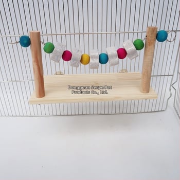 Drvena višefunkcijska skakačka platforma i kamen za zube – set za hamsteri, činčile i veverice