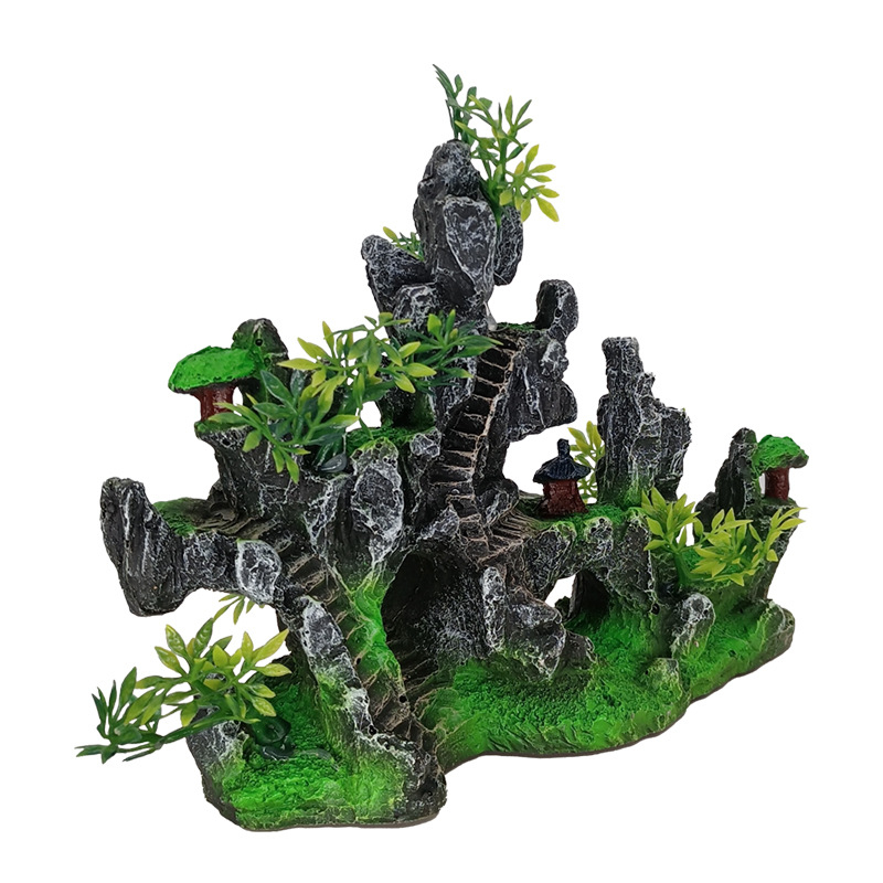 Dekoracija za akvarij – umjetna rockery stijena od smole, krajolik za akvarij, jednostavan i moderan stil