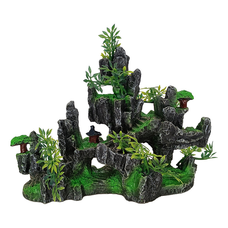 Dekoracija za akvarij – umjetna rockery stijena od smole, krajolik za akvarij, jednostavan i moderan stil