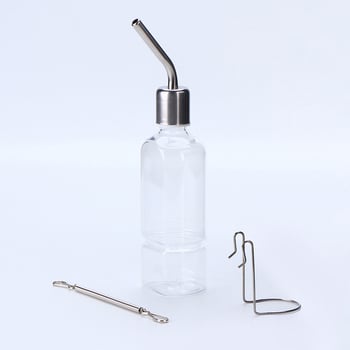 Posuda za vodu za kuniće, konstrukcija od plastike + nehrđajućeg čelika, protukoški mehanizam kuglice, viseći dizajn, pogodna za mala kućna ljubimca
