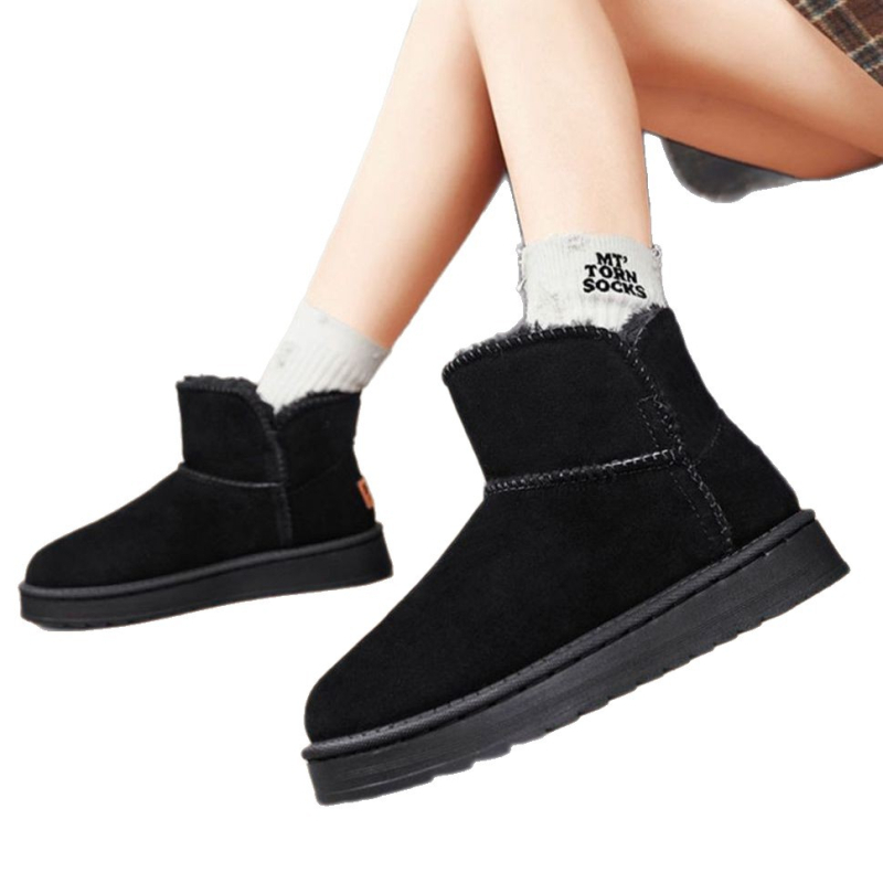 Cizme de zăpadă unisex, căptușite cu fleece, calde și ușoare, partea superioară din bumbac